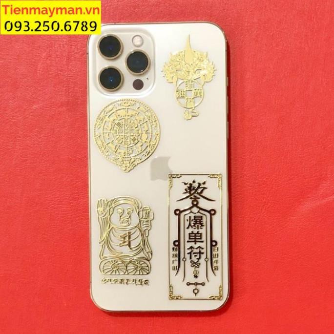 Bộ 4 Linh Phù Tài Lộc Thần Tài giữ của + T.iền Vô + Chuyển Vận + Thu Hồi Nợ dán điện thoại , laptop