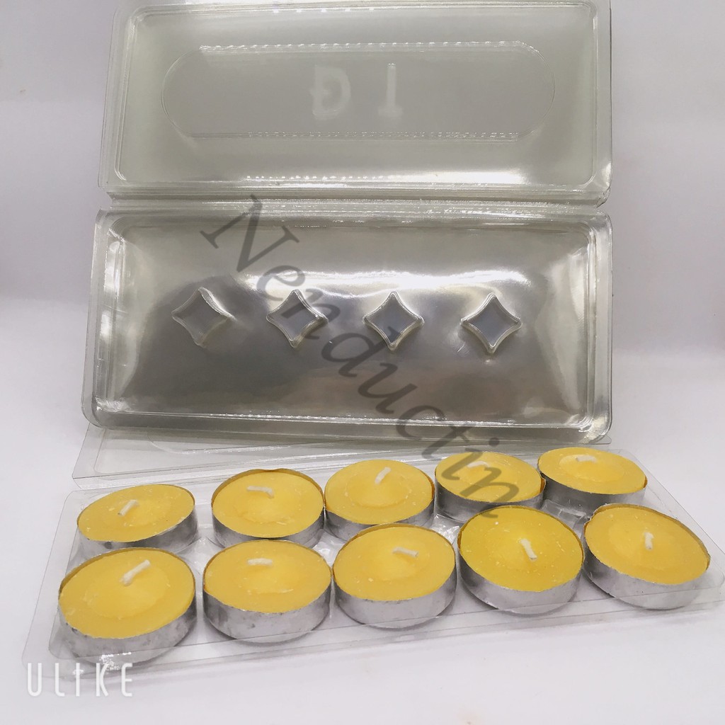 Hộp mica làm nến tealight hộp 10 viên nến