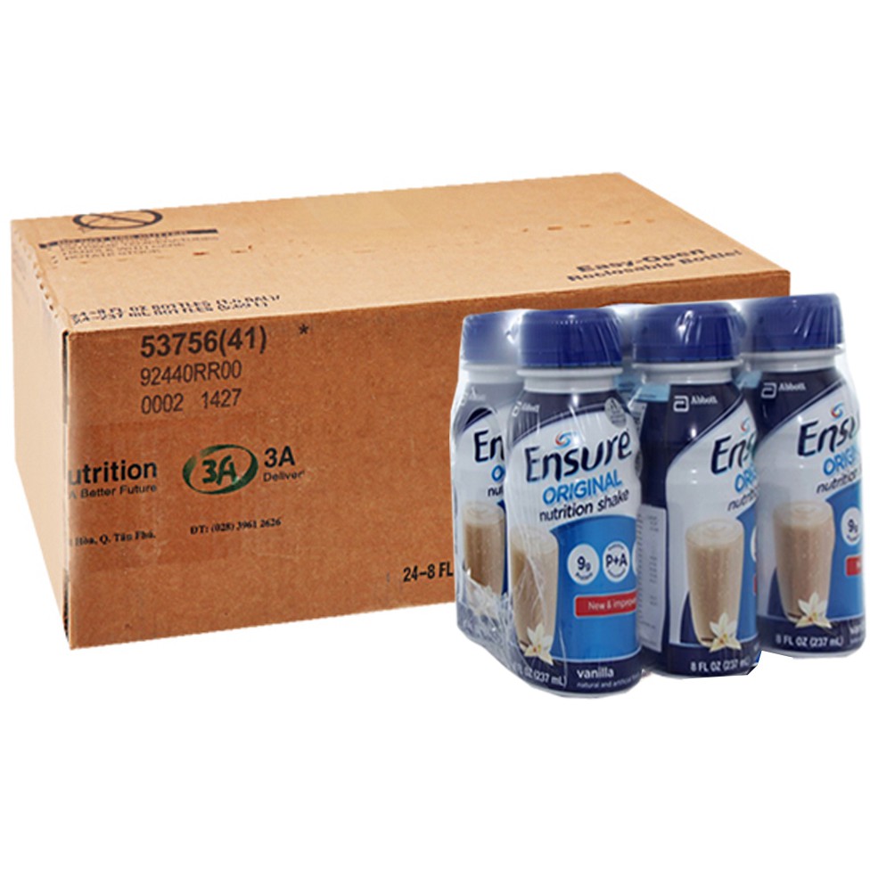 Thùng 24 chai Ensure Original 273ml - hương vani