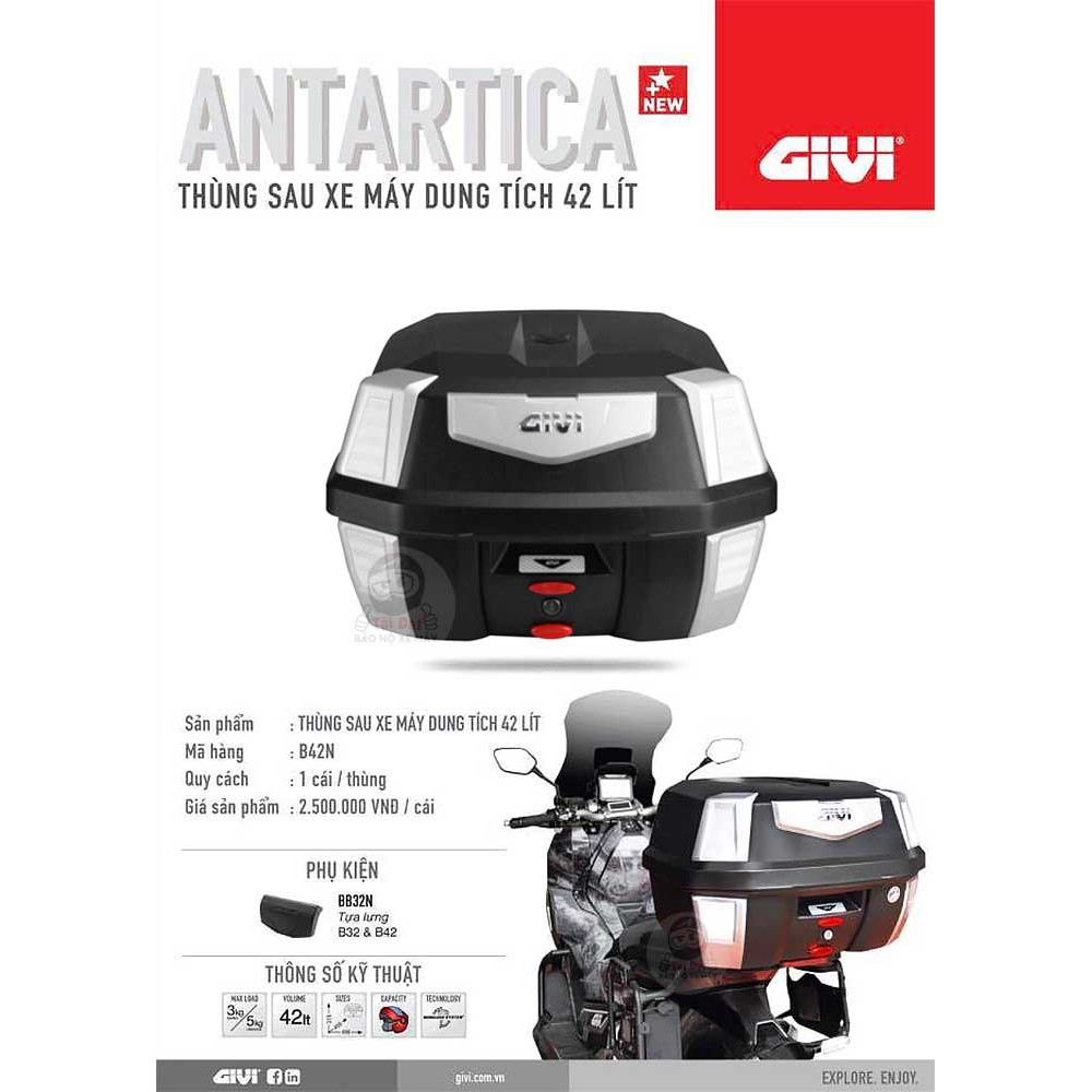 Thùng sau Givi B42N Antartica