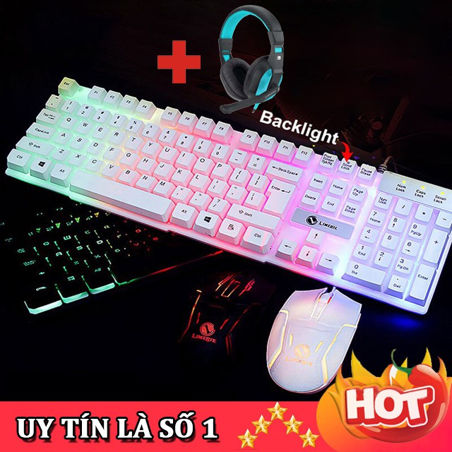 [FREESHIP+BH:12THÁNG ] Bàn phím kèm chuột máy tính giả cơ chơi game, LIMEIDE GTX300 G21, Có Led Nháy 7 Màu Tuyệt Đẹp