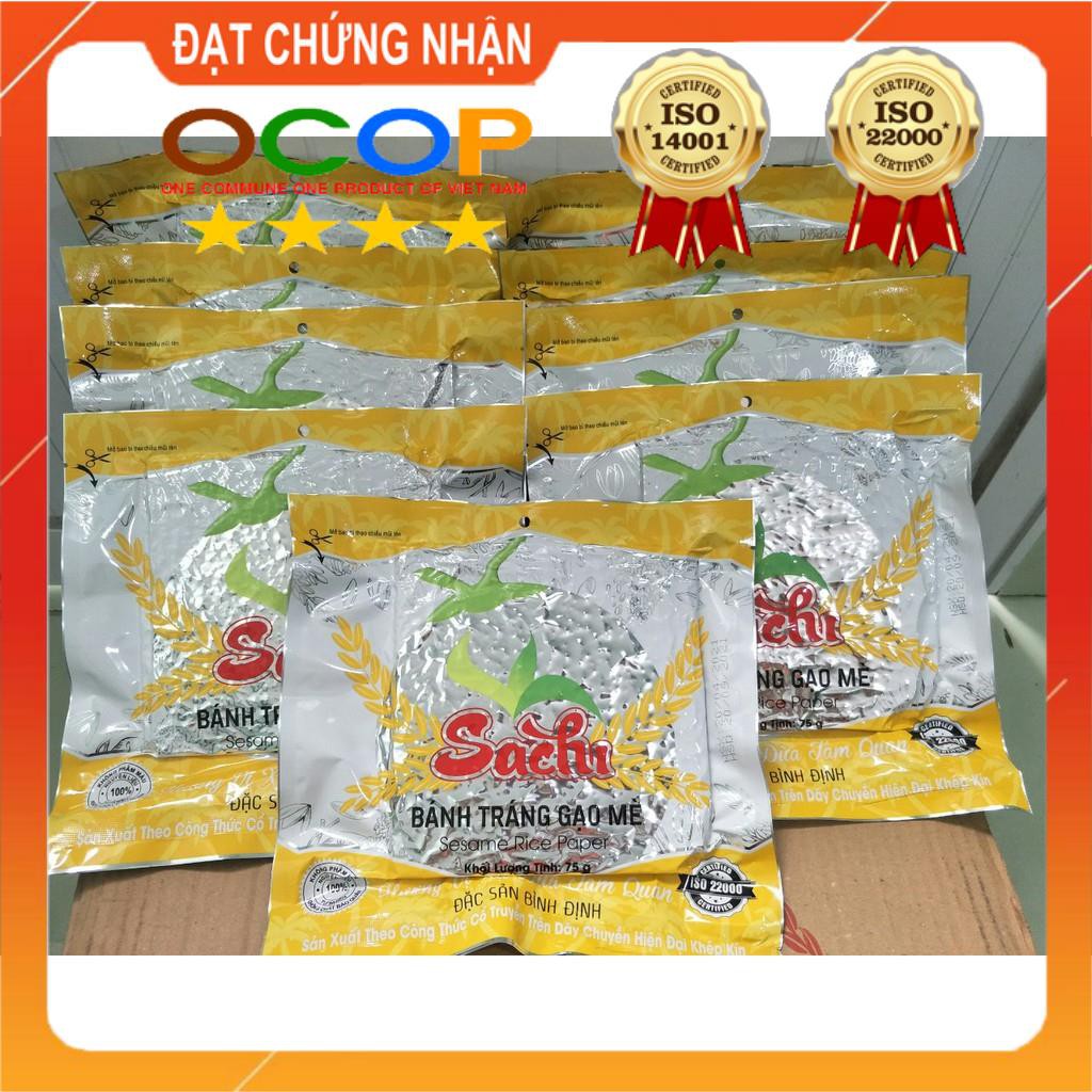 Bánh Tráng Gạo Mè Cao Cấp Nướng Sẵn Sachi 🌟Thùng 50 Gói Loại 75Gram🌟Bánh Tráng Sachi🌟