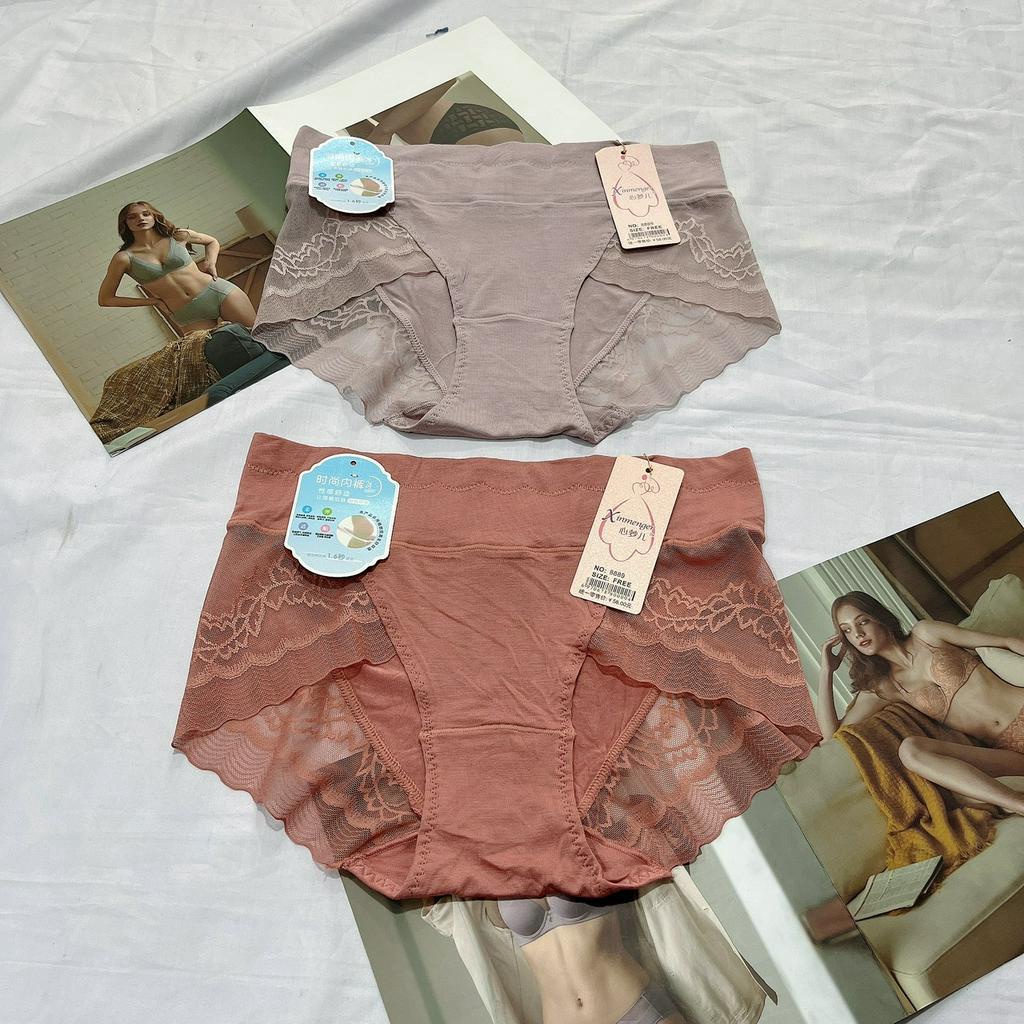 Quần lót nữ cotton viscose cao cấp cạp cao 8889 mềm mại thấm hút mồ hôi thoáng mát freesize từ 45kg-65kg