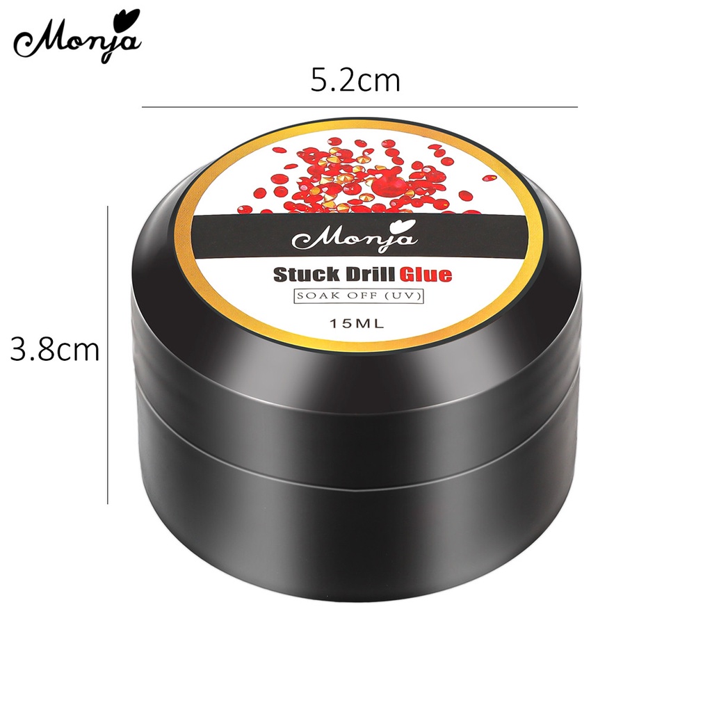 MONJA Hộp keo dán phụ kiện đá đính trang trí móng 15ml