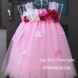 Váy công chúa bé gái màu hồng phấn