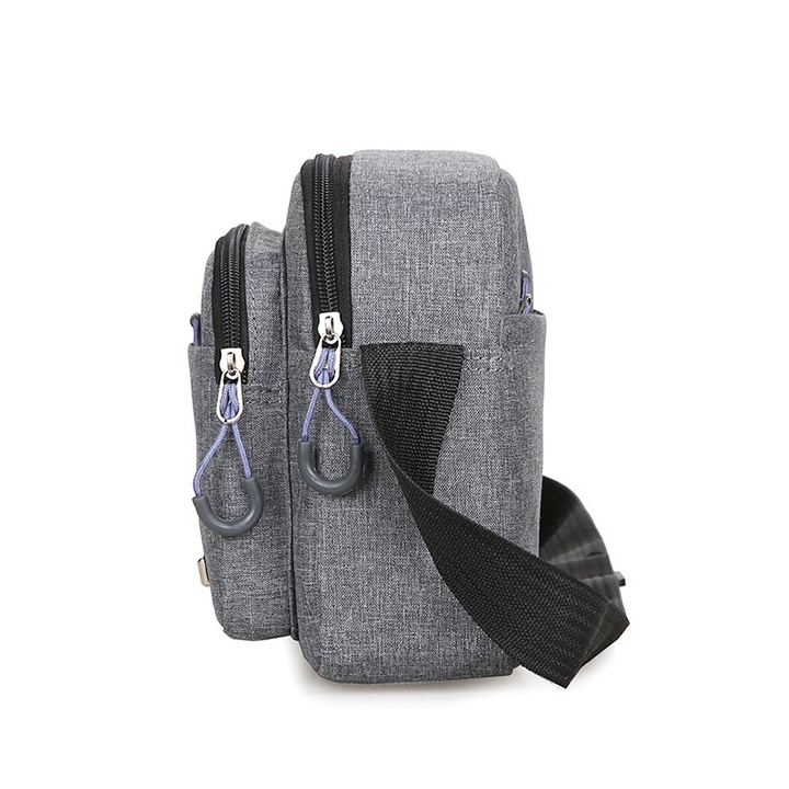 Túi đeo cheo nam vải bố 2 màu chống nước, phong cách Hàn Quốc size 27cm TUI-118