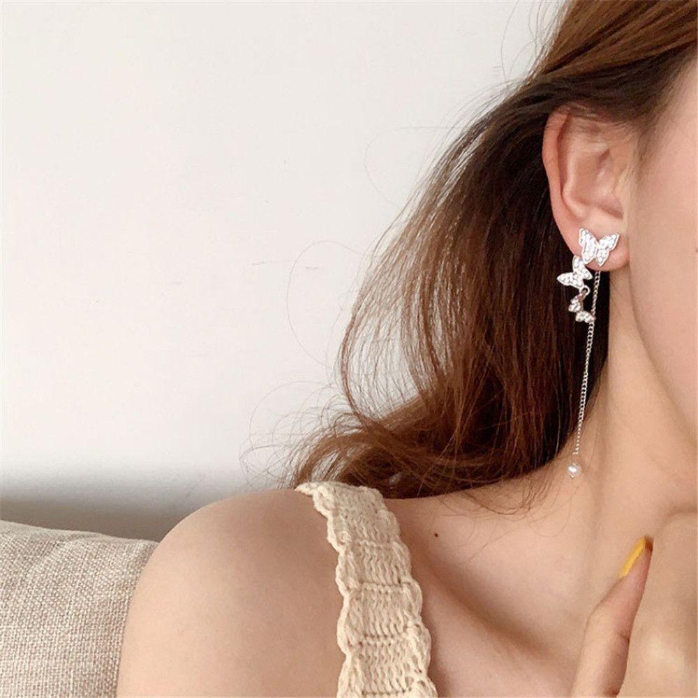 NIUYOU Khuyên Tai Dạng Kẹp Hình Bướm Thời Trang