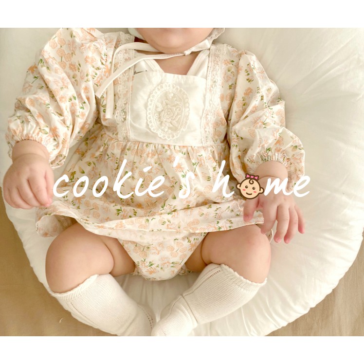 [Cookie'sHome x Royal Dress] Body cho bé gái sơ sinh coton phong cách Korea Hoàng gia mặc thôi nôi chụp hình studio