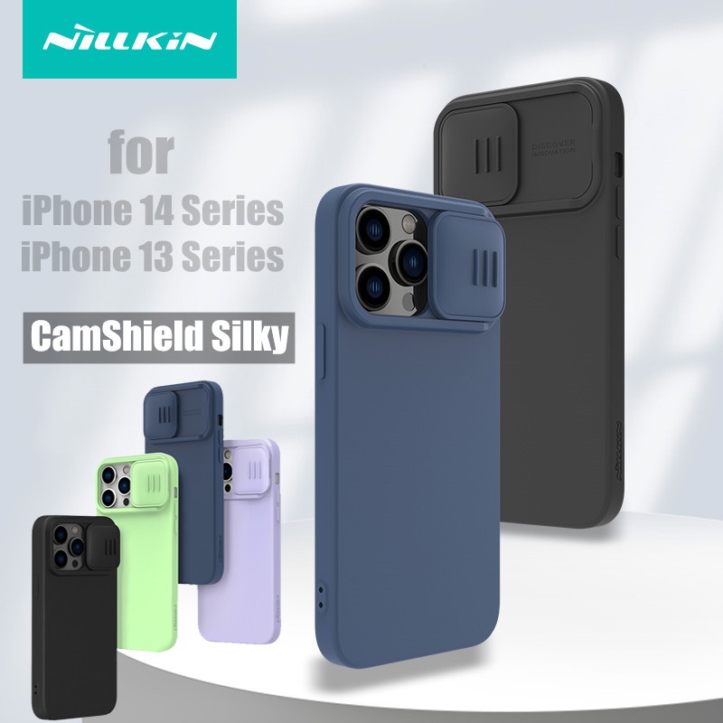 Ốp Điện Thoại Nillkin Bằng Silicon Mềm Có Nắp Trượt Bảo Vệ Camera Riêng Tư Cho iPhone 14 13 Plus Pro Max