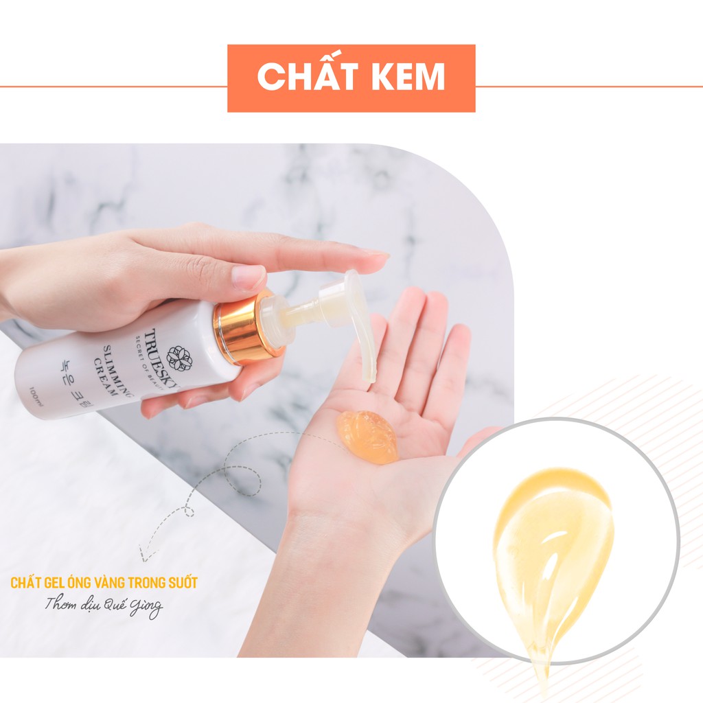 Kem Tan Mỡ Bụng Chiết Xuất Quế Gừng Truesky Dạng Vòi Nhấn 100ml - Slimming Cream