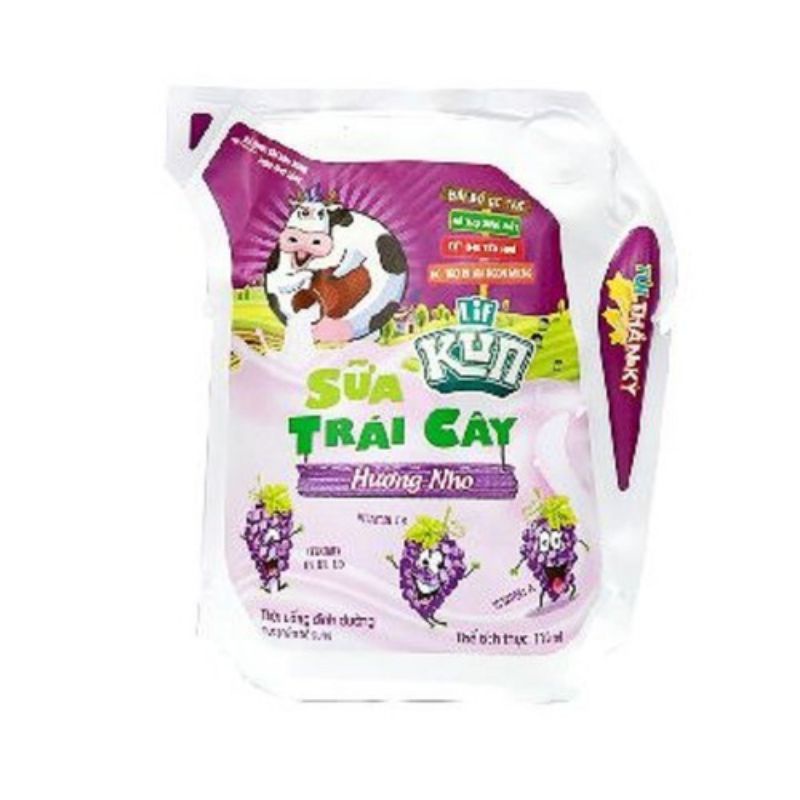 Sữa kun trái cây túi 110ml