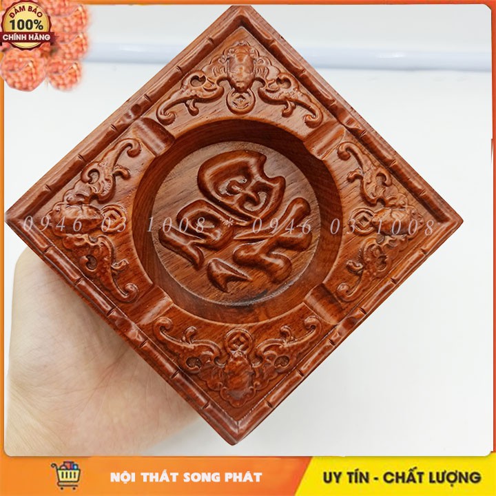 Gạt Tàn Gỗ Hương Hình Vuông FREESHIP Bộ gạt tàn tiện nghi cao cấp
