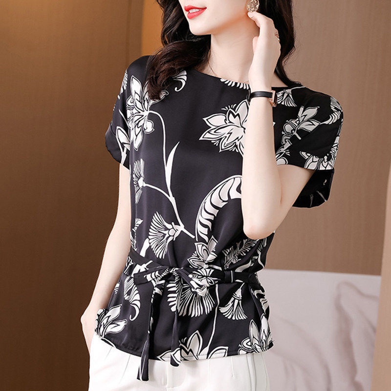 Áo Sơ Mi Voan Hoa Ngắn Tay Thời Trang Mùa Hè Dành Cho Nữ