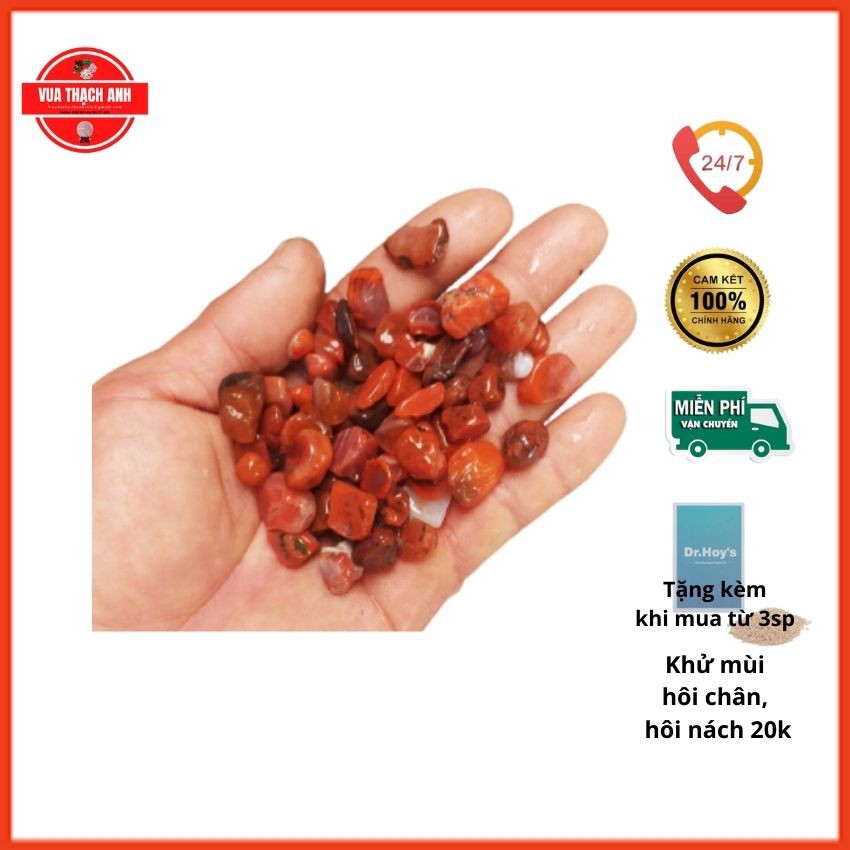 Đá Phong Thủy Vụn Màu Đỏ 500g ⚡FREESHIP⚡ Hàng Đẹp, Giá Gốc, Rải Nền Nhà, Chơi Hồ Cá, Chậu Kiểng, Lọc Nước,...