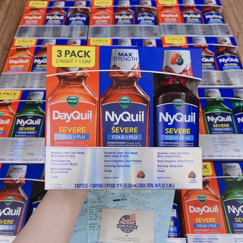 Date 2025 Set 3 Chai Siro V.ic.ks DayQuil & NyQuil Cold & F.lu Se.vere 1.06L