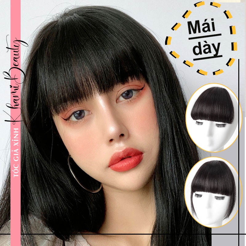 Tóc mái dày Khami Beauty, dày vừa phải, tóc thật 100%