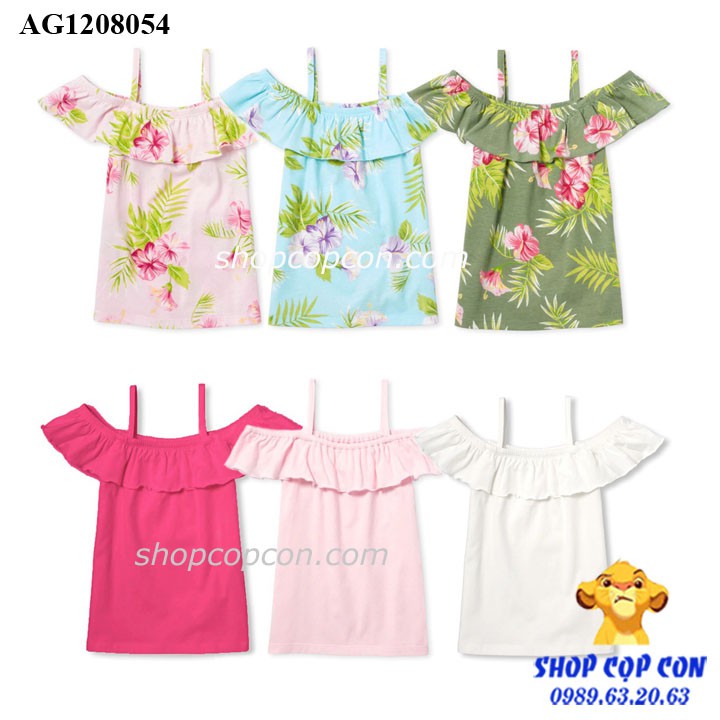 Áo thun bé gái 2 dây, rớt vai hàng VNXK (10-44kg)