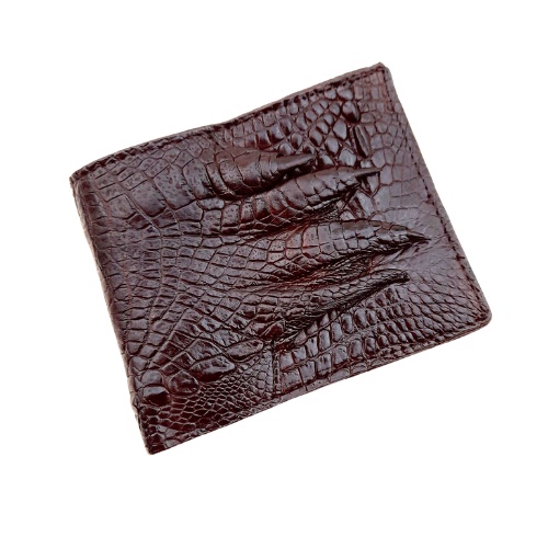 Ví da cá sấu, ví móng da cá sấu 2 mặt màu đen và màu nâu.