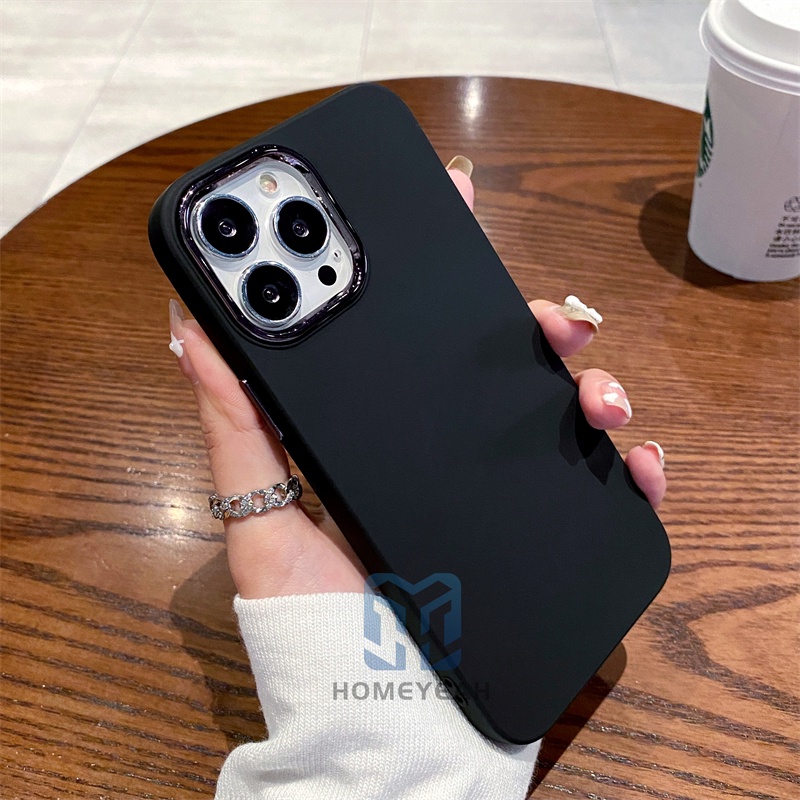 Ốp Điện Thoại Silicon Mềm Chống Sốc Có Khung Kim Loại Bảo Vệ Camera Cho iPhone 14 13 Pro Max 14 Plus