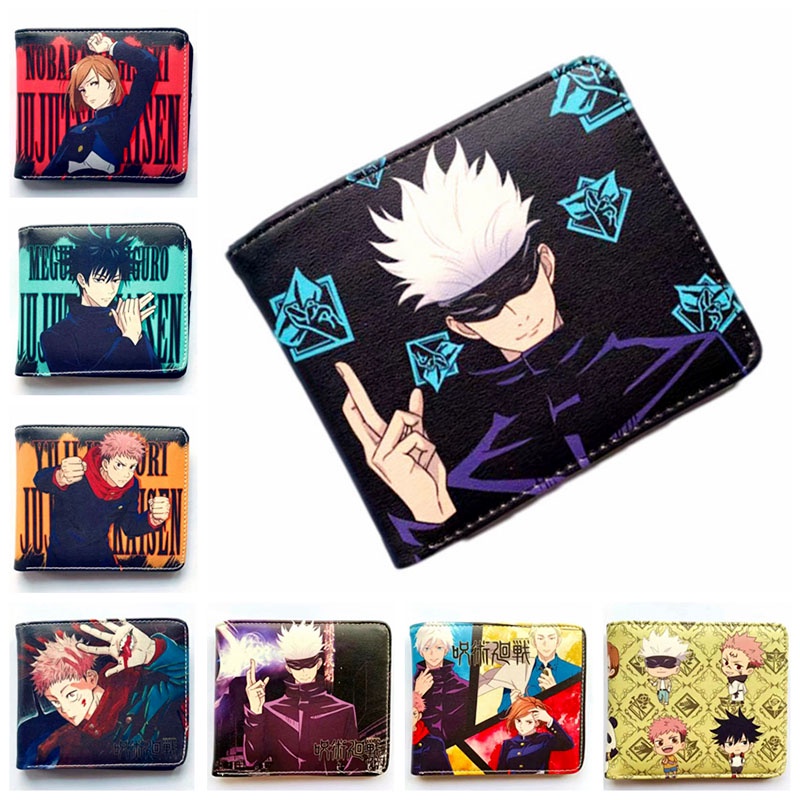 ✟Anime Jujutsu Kaisen Ví Da PU Thời Trang Itadori Yuji Fushiguro Megumi Cosplay Ví Ngắn