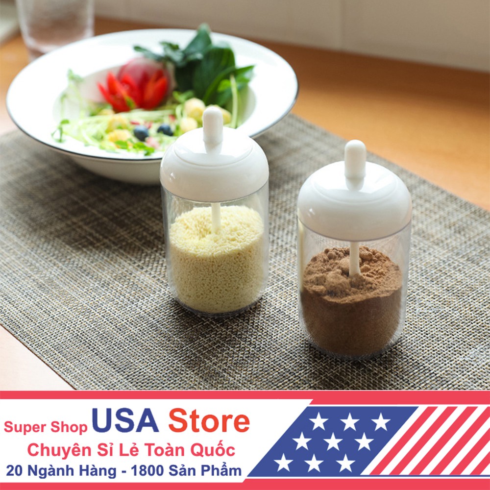 Hũ Đựng Gia Vị Gắn Muỗng Hiện Đại S6 | BigBuy360 - bigbuy360.vn