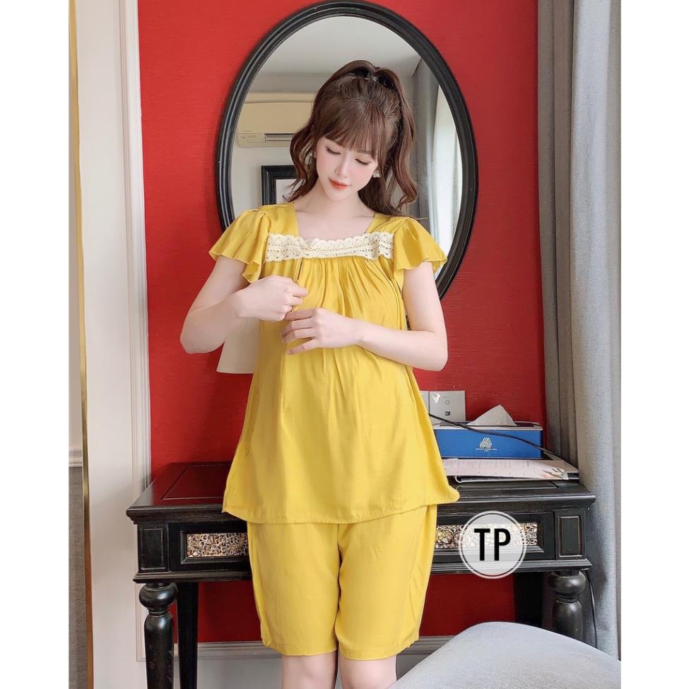 Bộ cộc tay bầu và sau sinh chất đũi mùa hè 2022