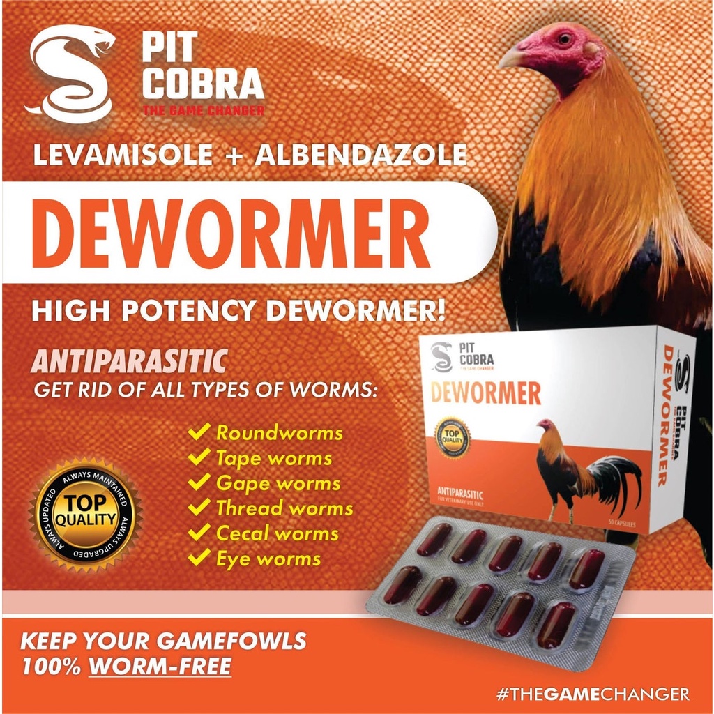 XỖ LÃI CHO CHIẾN KÊ - PIT COBRA DEWORMER - HỘP 50V BM GAMEFARM