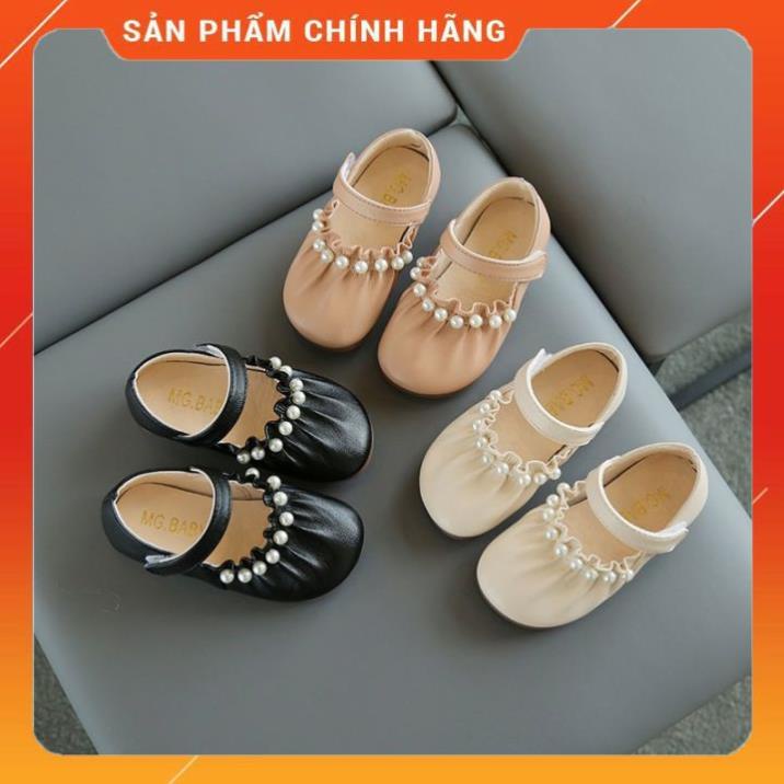 Giày búp bê cho bé gái đính ngọc trai giầy bít cho bé gái,đế mềm chống trượt(hàng chính hãng MG Baby)