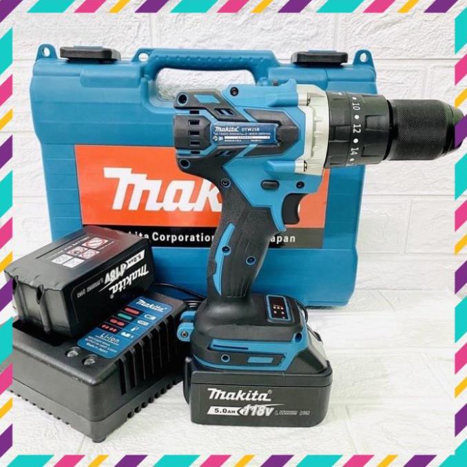 Khoan Pin Makita 118v không chổi than, Động cơ kích từ, Pin 10 Cell  . .