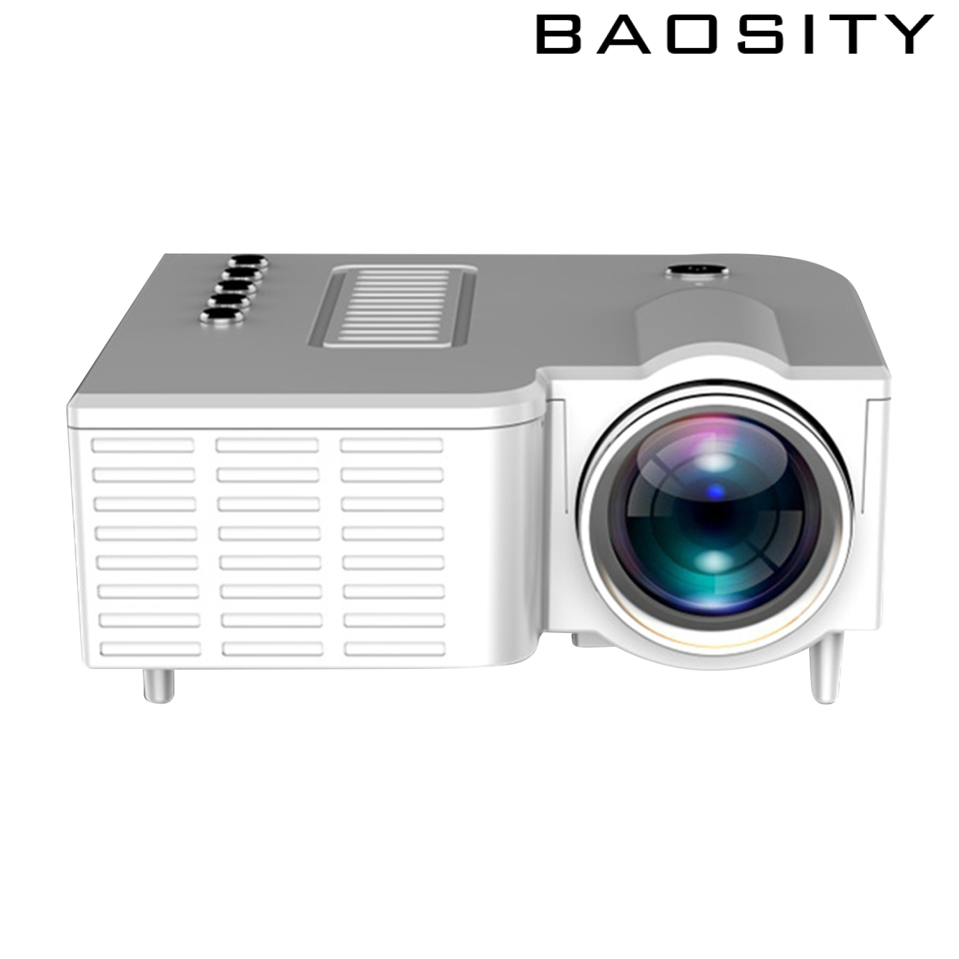 [BAOSITY]Native 1920X1080P Mini Portable Projector Wired for Home Office Outdoor Black