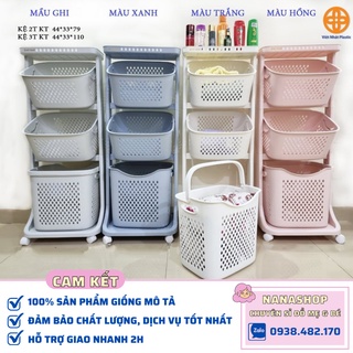[Sỉ/Lẻ] Kệ đựng đồ đa năng bằng nhựa 4 tầng có bánh xe cao cấp đa năng tiện ích Việt Nhật