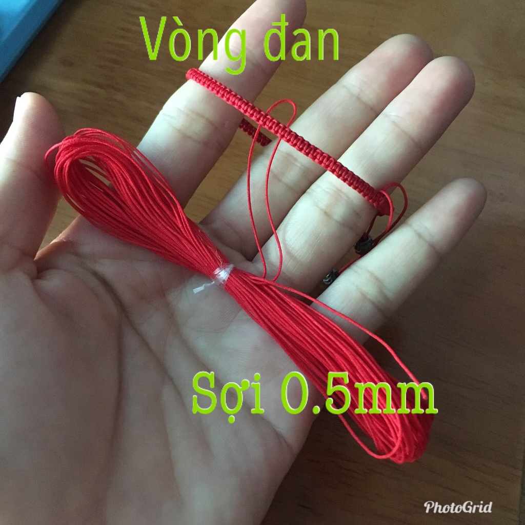 1 đoạn dây dù 7m cực mảnh sợi chắc bền 0.4-0.5mm xỏ hổ phách cho bé hoặc đan vòng
