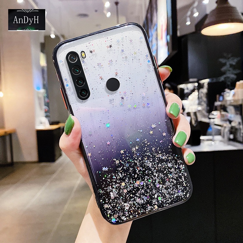 Ốp điện thoại mềm chống sốc họa tiết không gian lấp lánh cho Xiaomi Redmi Note 8