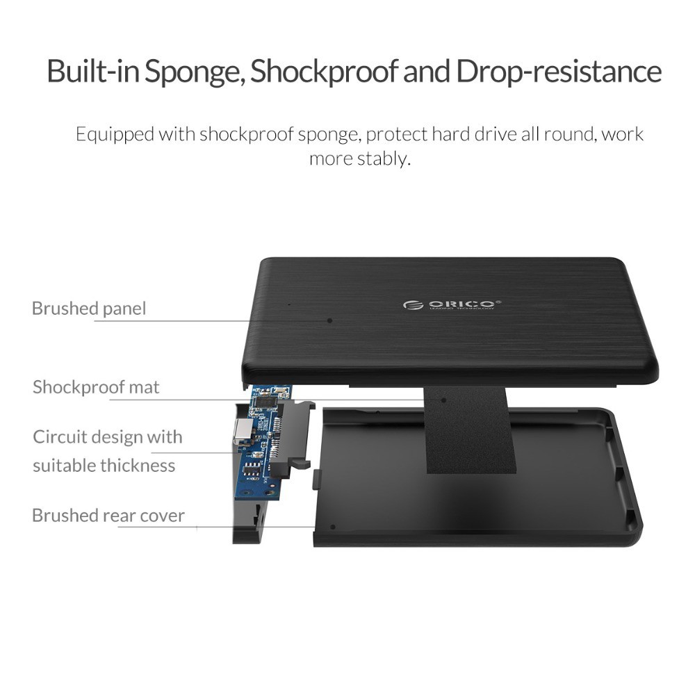 Hộp Đựng Ổ Cứng Di Động HDD SSD ORICO 2578C3-G2 SATA Sang Cổng USB 3.1 Type C Gen 2 10GBPS 4TB 2.5inch | BigBuy360 - bigbuy360.vn