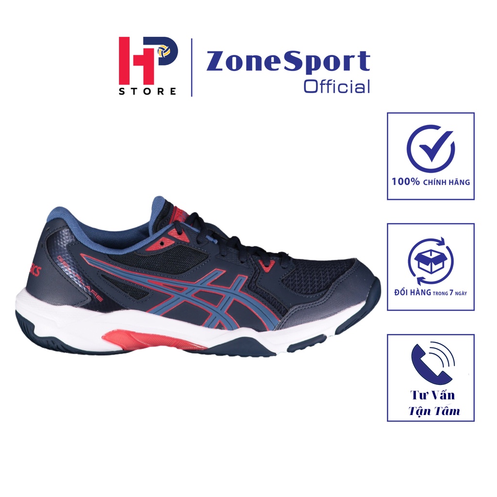 Giày Asics Gel Rocket 10 Xanh Đỏ 2022 - Giày Chuyên Bóng Chuyền, Cầu Lông, Tennis đệm gel hấp thụ sốc, đàn hồi, giảm c