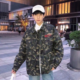 Áo khoác camo thêu