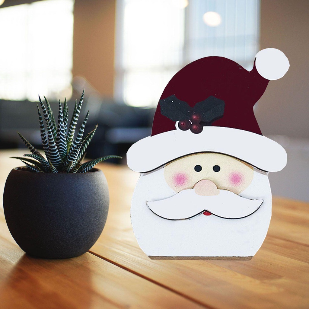 FOREVER Bộ 3 Món Đồ Trang Trí Bằng Gỗ Hình Người Tuyết Dễ Thương