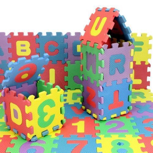 Bộ 36 Miếng Xếp Hình Chữ Cái Và Số Cho Bé