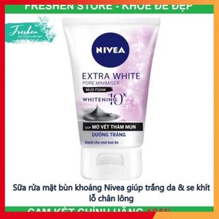 Sữa rửa mặt bùn khoáng Nivea giúp trắng da & se khít lỗ chân lông. TCMV