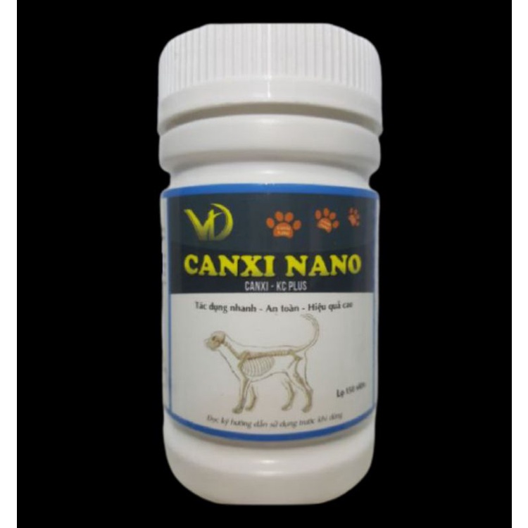 Canxi Nano viên uống dành cho chó, mèo 150viên  [THUỐC CHÓ MÈO] (HÀNG CHÍNH HÃNG)