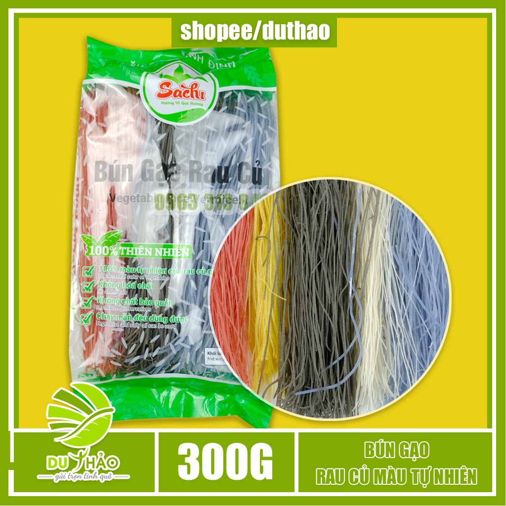 Bún phở gạo rau củ màu sắc tự nhiên từ rau củ 300g, thích hợp chế biền nhiều món ăn ngon, thực phẩm chay