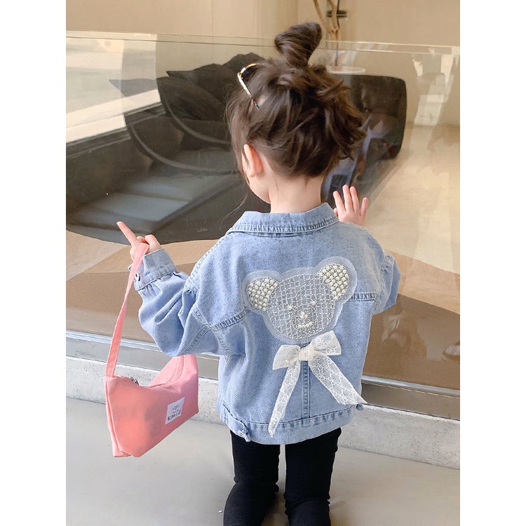Mới Áo Khoác Denim Thời Trang 2022 Dành Cho Bé Gái