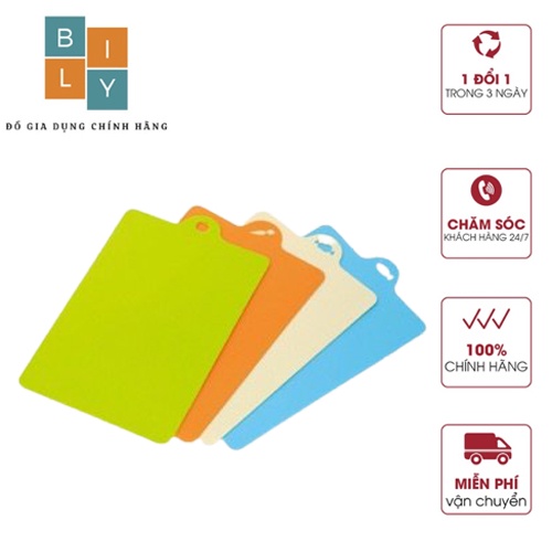 Set 4 thớt nhựa dẻo cao cấp Inomata Nhật Bản