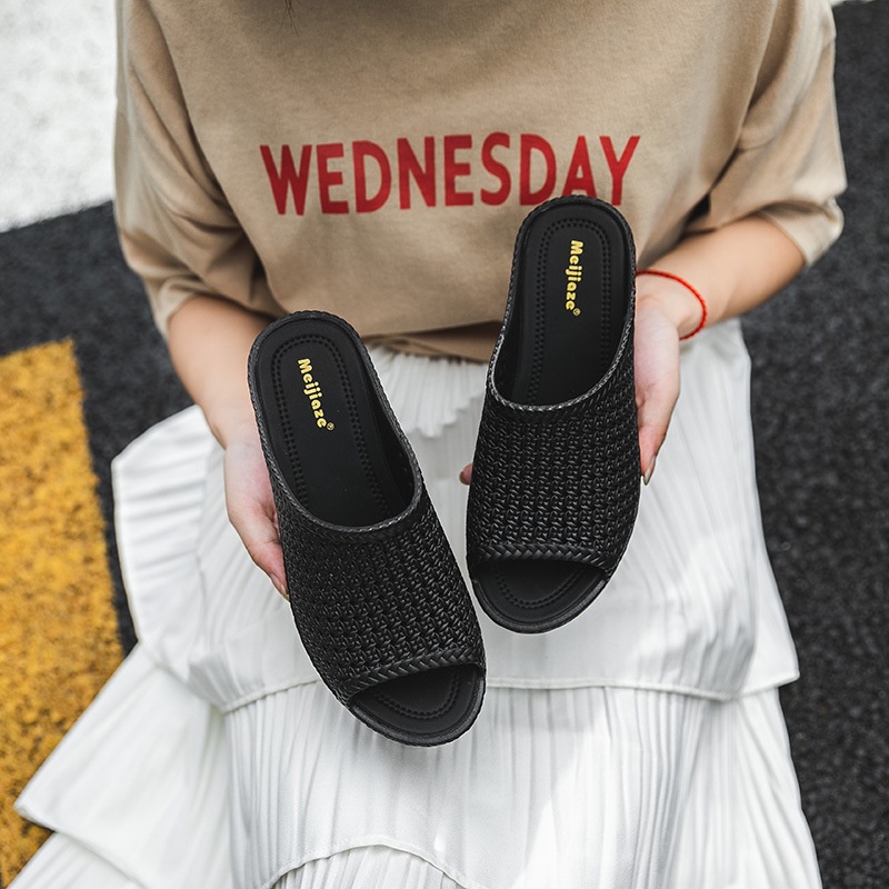 Dép Sandal Đế Xuồng Dày Thời Trang Mùa Hè Tth146 Cho Nữ