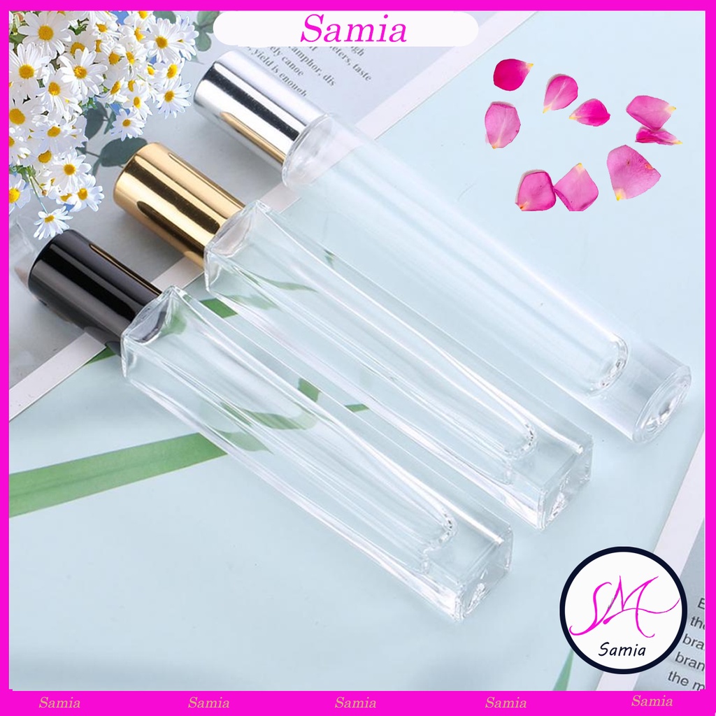 Chai chiết nước hoa 10ml dạng xịt thủy tinh trong hình trụ đẹp Samia (lọ chiết nước hoa rỗng)