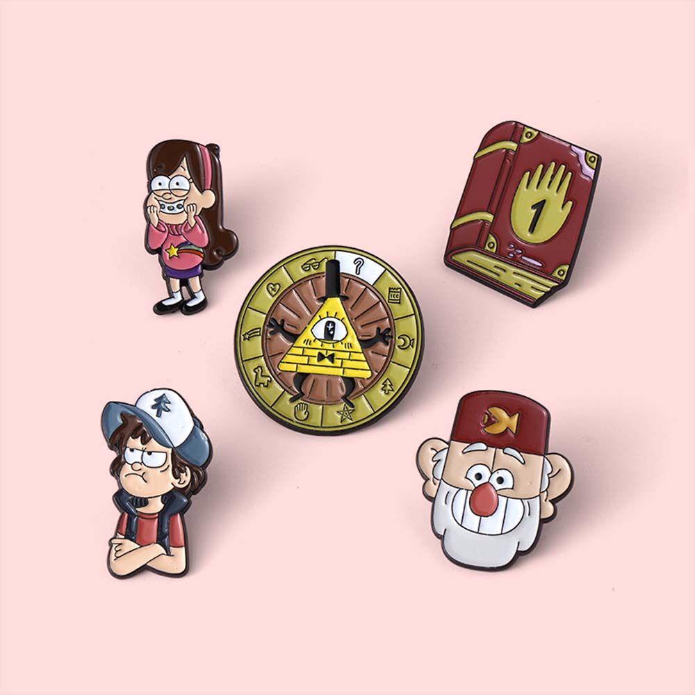Huy Hiệu Xoay Hình Nhân Vật Anime Gravity Falls Đeo Ba Lô / Nón / Huy Hiệu
