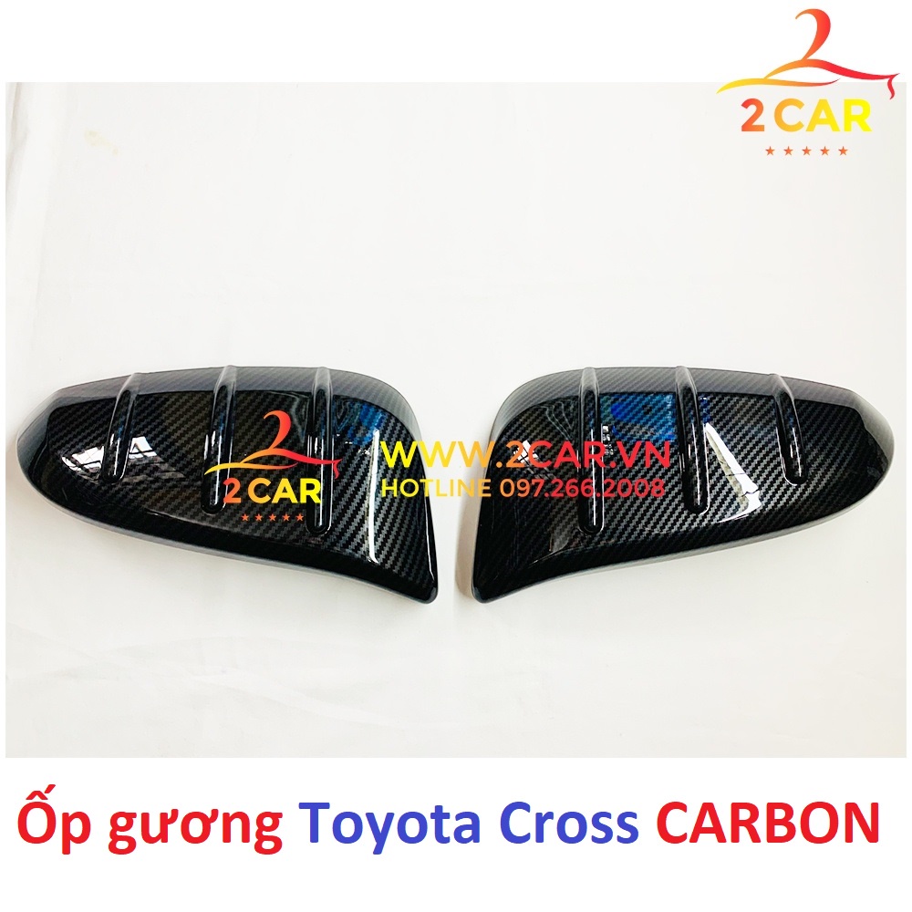 Ốp gương chiếu hậu CARBON xe Toyota Corolla Cross 2019- 2022, 2023 vân cacbon cao cấp