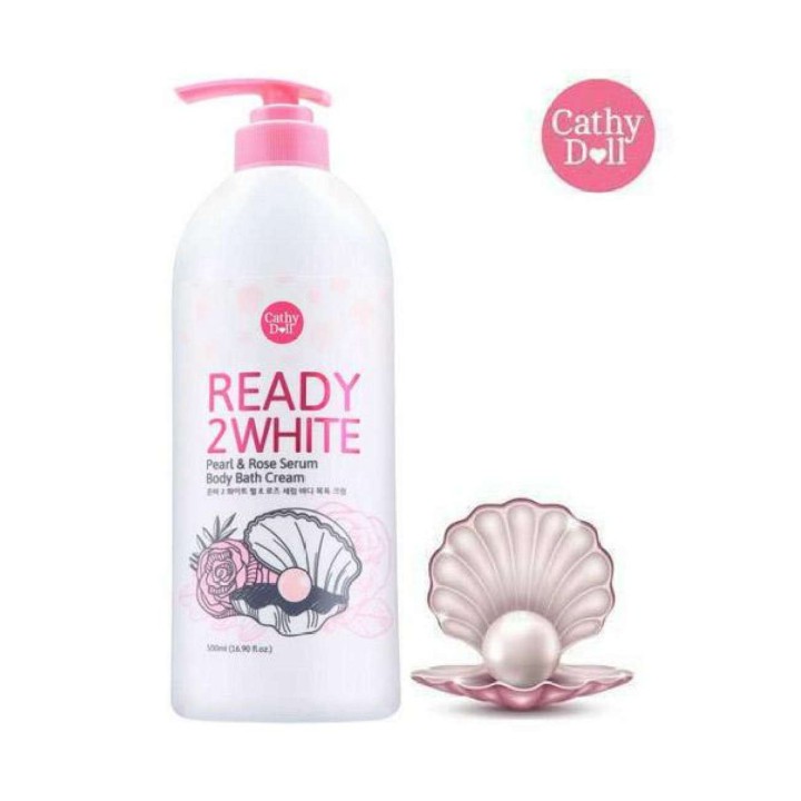 Sữa Tắm Sáng Da Chiết Xuất Ngọc Trai &amp; Hoa Hồng Cathy Doll Pearl &amp; Rose Serum Body Bath Cream 500ml