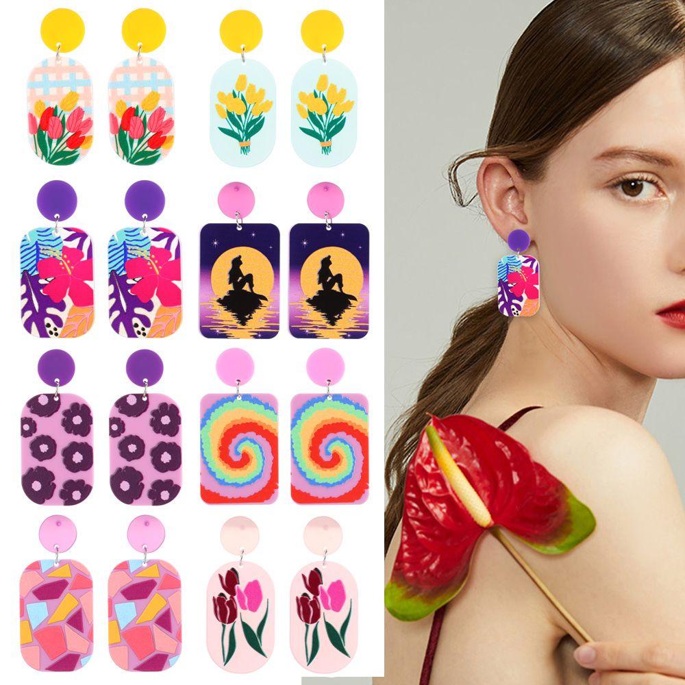 Bông Tai Dáng Dài Hình Hoa Thanh Lịch Thích Hợp Làm Quà Cưới