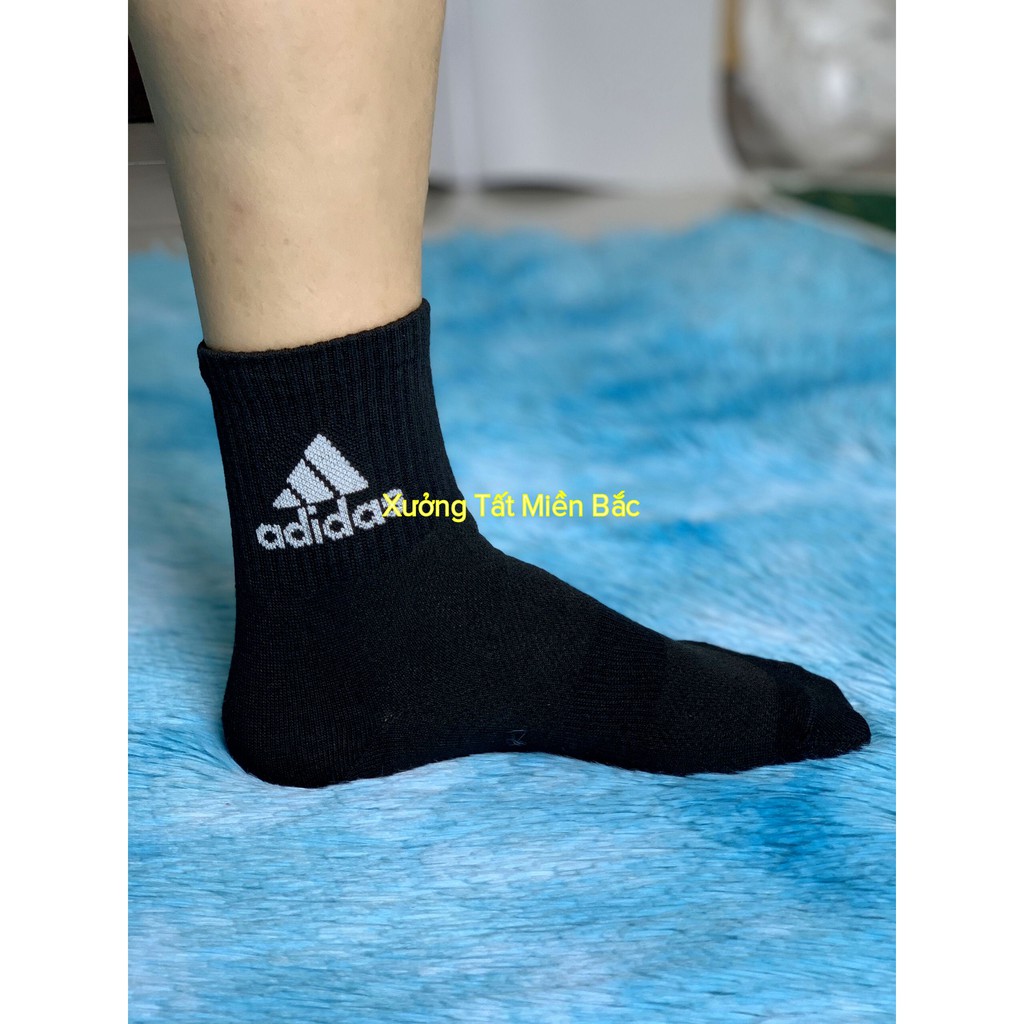 &lt;MUA NHIỀU GIẢM GIÁ&gt; TẤT dệt kim Á DIDAS lửng (1 đôi 1 túi, đủ tem mác)